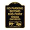 Signmission No Parking Beyond This Point Towing Enforced W/ Graphic, Black & Gold Alum, 18" x 24", BG-1824-23760 A-DES-BG-1824-23760 - alternate 1